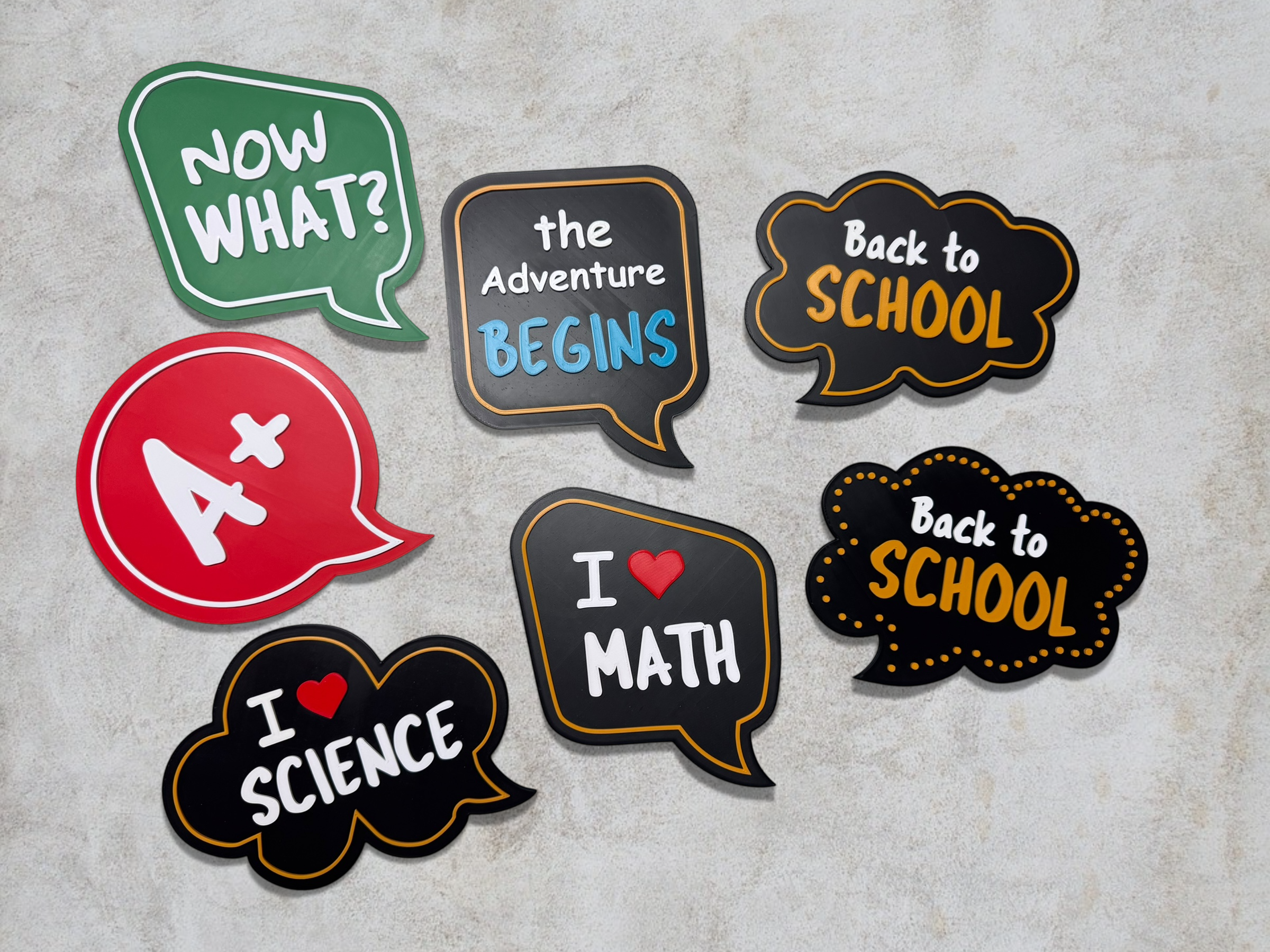 Back to School Props Set - 7 Piece Photo Booth Props – Dragon Rocketz