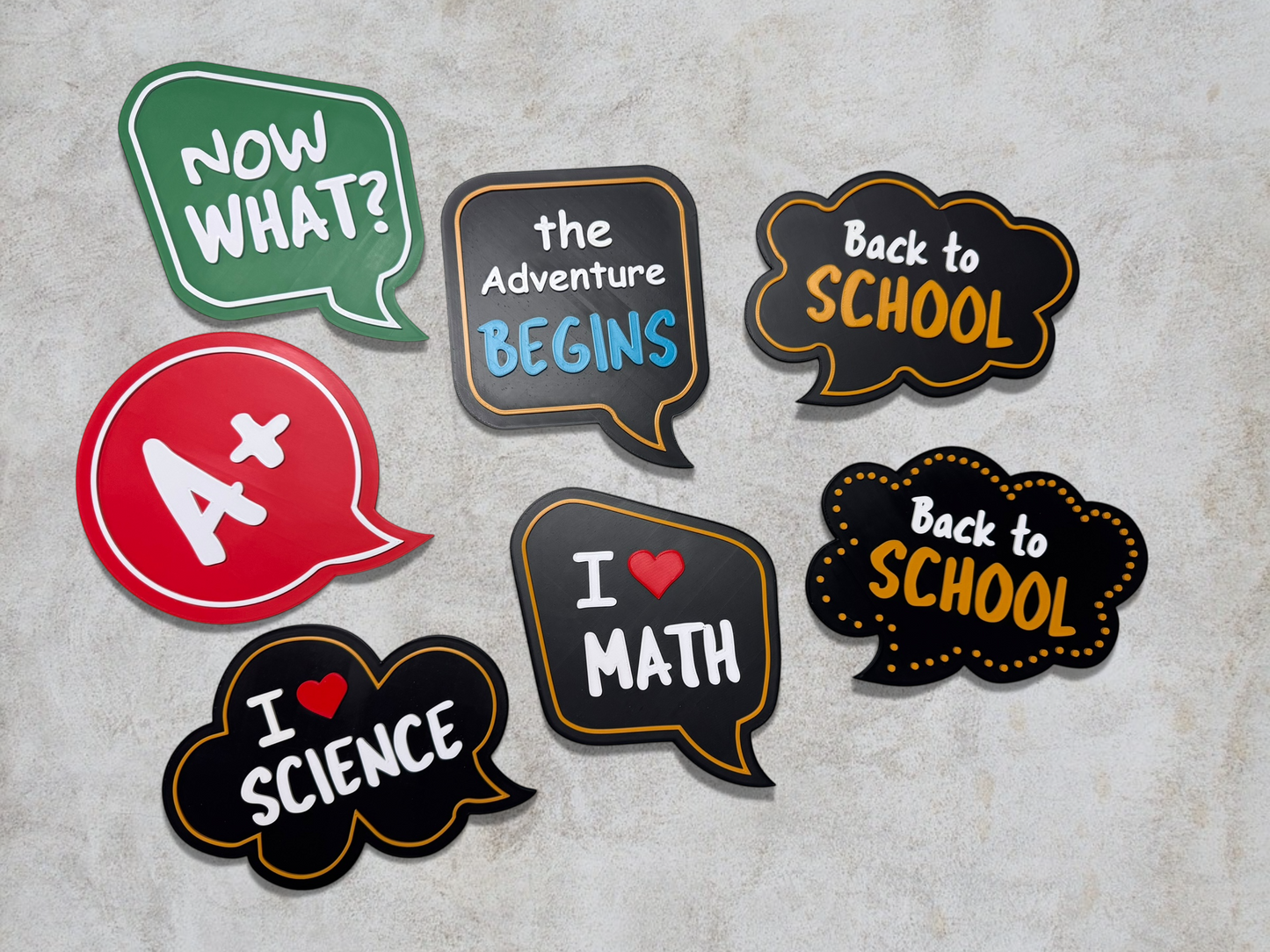 Back to school props set